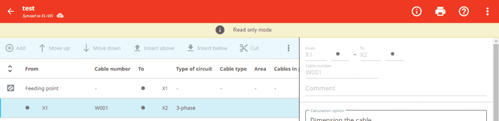 Read only mode in EL-VIS Cable