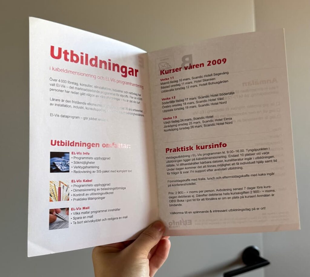 EL-VIS utbildningar från 2009